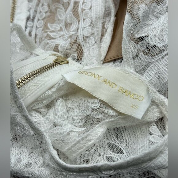 🆕 BRONX & BANCO 🧿 NWOT Sicilia White Lace Tiered Ruffle Dress, Sz XS US 2 - Picture 14 of 16